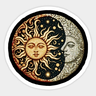 Sun and Moon Mosaic Sticker